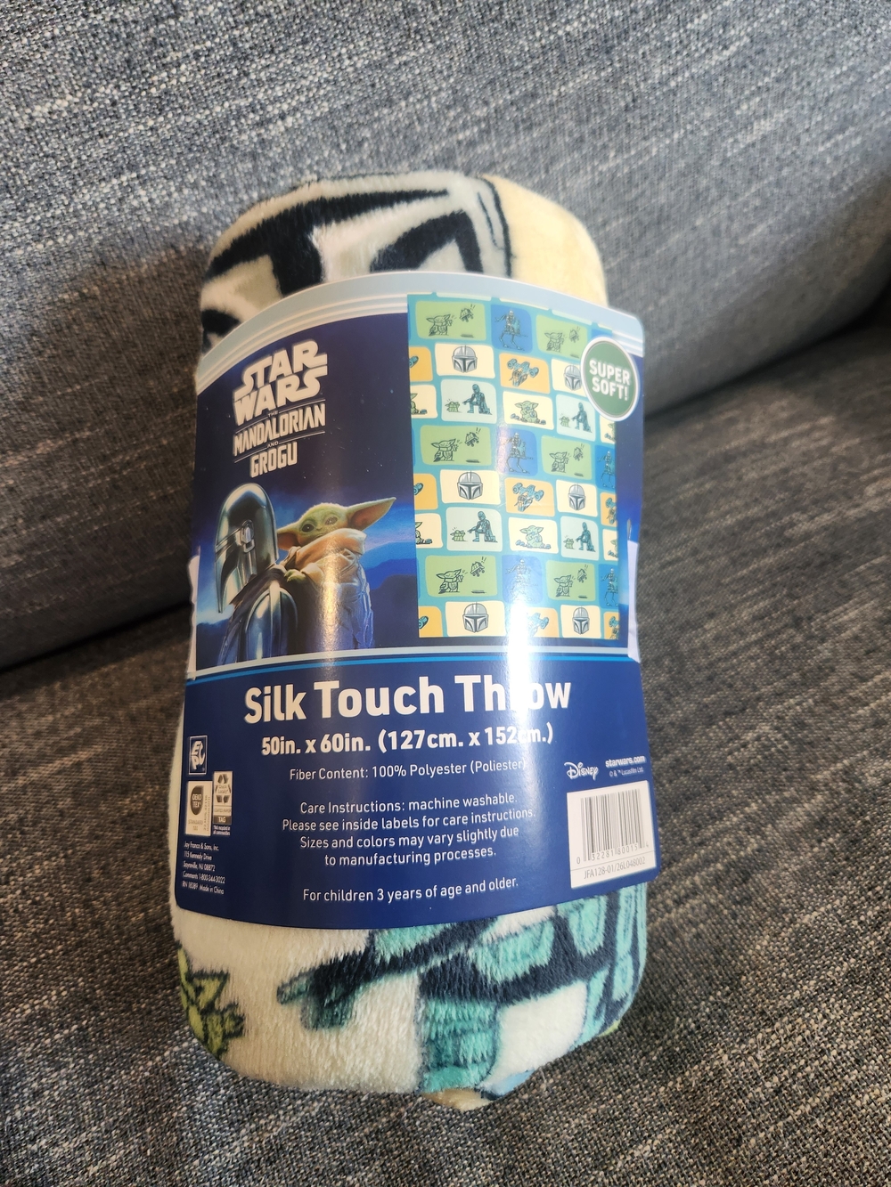 Star Wars Grogu Kids Silk Touch Throw - Green, Black, Cream